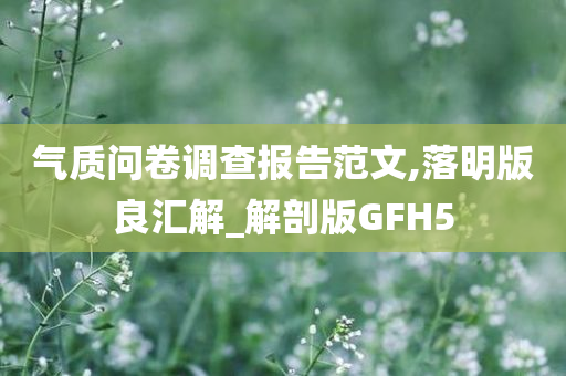 气质问卷调查报告范文,落明版良汇解_解剖版GFH5