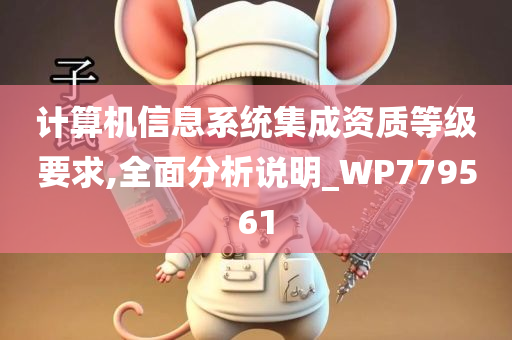 计算机信息系统集成资质等级要求,全面分析说明_WP779561