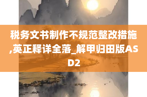 税务文书制作不规范整改措施,英正释详全落_解甲归田版ASD2