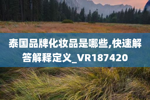 泰国品牌化妆品是哪些,快速解答解释定义_VR187420