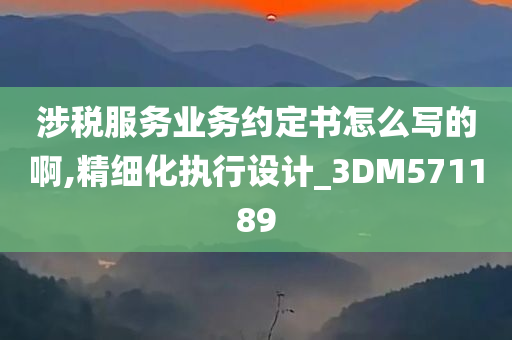 涉税服务业务约定书怎么写的啊,精细化执行设计_3DM571189