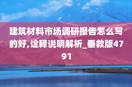 建筑材料市场调研报告怎么写的好,诠释说明解析_垂救版4791