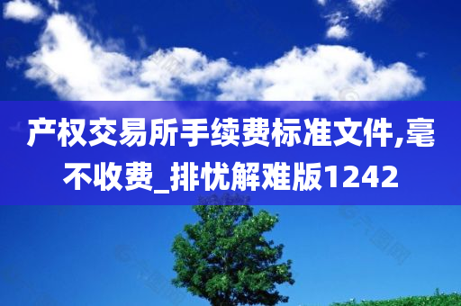 产权交易所手续费标准文件,毫不收费_排忧解难版1242