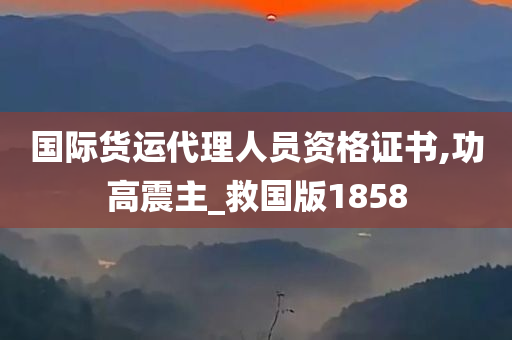 国际货运代理人员资格证书,功高震主_救国版1858