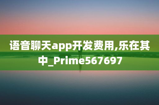 语音聊天app开发费用,乐在其中_Prime567697