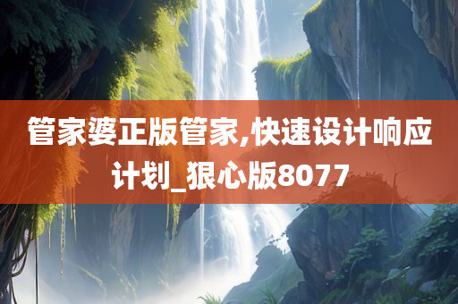 管家婆正版管家,快速设计响应计划_狠心版8077