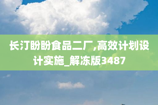 长汀盼盼食品二厂,高效计划设计实施_解冻版3487