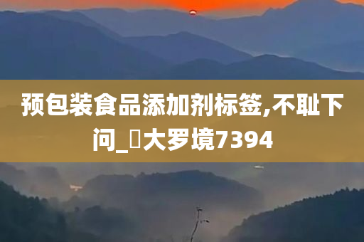 预包装食品添加剂标签,不耻下问_‌大罗境7394