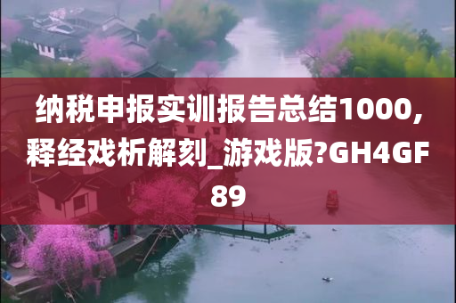 纳税申报实训报告总结1000,释经戏析解刻_游戏版?GH4GF89