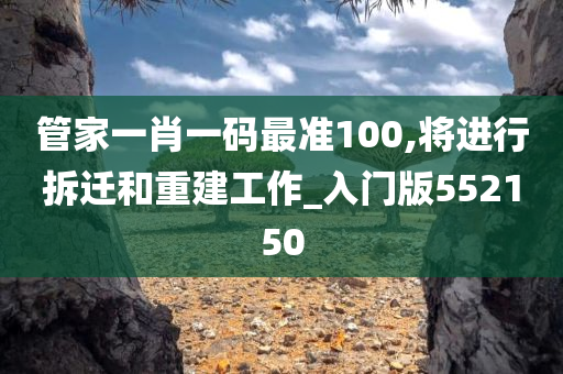 管家一肖一码最准100,将进行拆迁和重建工作_入门版552150