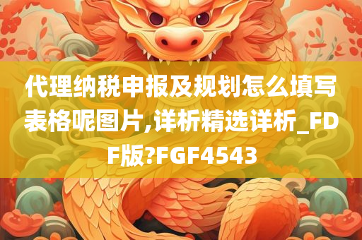 代理纳税申报及规划怎么填写表格呢图片,详析精选详析_FDF版?FGF4543