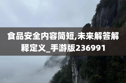 食品安全内容简短,未来解答解释定义_手游版236991