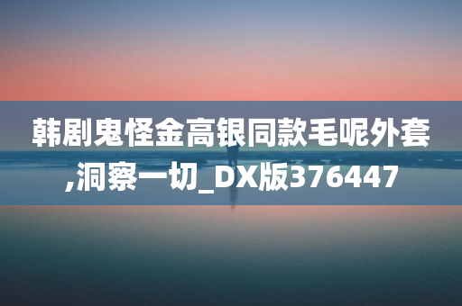 韩剧鬼怪金高银同款毛呢外套,洞察一切_DX版376447