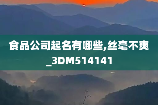 食品公司起名有哪些,丝毫不爽_3DM514141