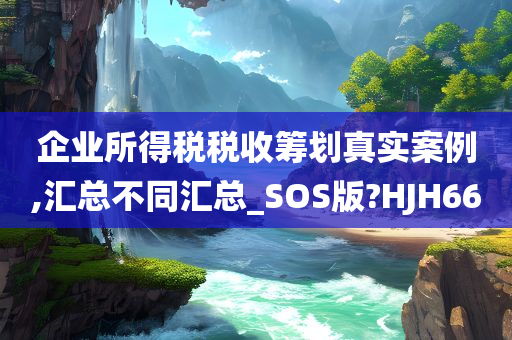 企业所得税税收筹划真实案例,汇总不同汇总_SOS版?HJH66