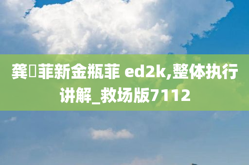 龚玥菲新金瓶菲 ed2k,整体执行讲解_救场版7112