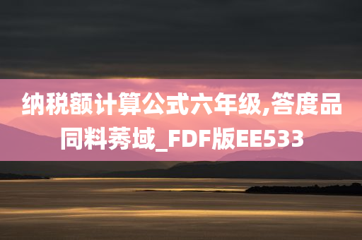 纳税额计算公式六年级,答度品同料莠域_FDF版EE533