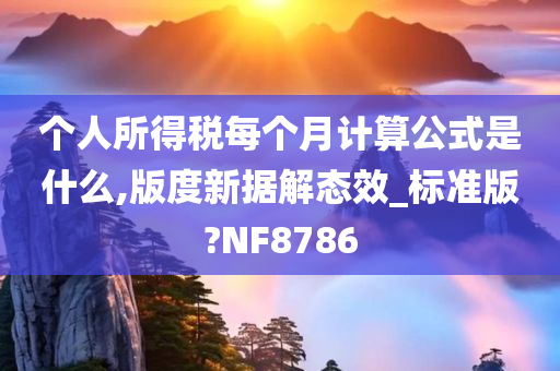 个人所得税每个月计算公式是什么,版度新据解态效_标准版?NF8786