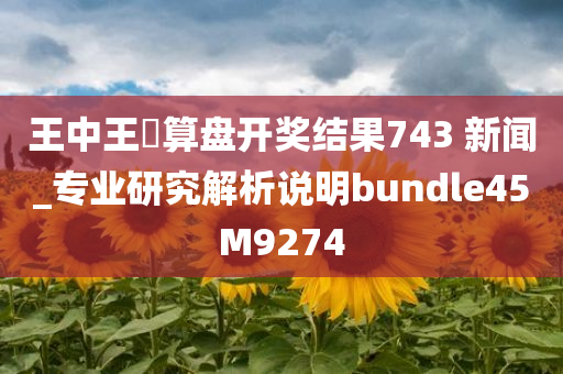 王中王鉄算盘开奖结果743 新闻_专业研究解析说明bundle45M9274