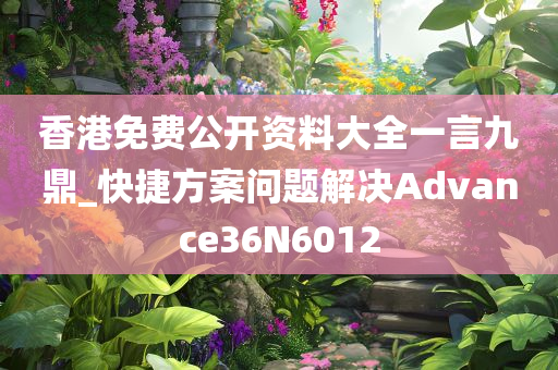 香港免费公开资料大全一言九鼎_快捷方案问题解决Advance36N6012