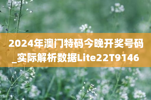 2024年澳门特码今晚开奖号码_实际解析数据Lite22T9146