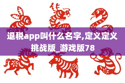 退税app叫什么名字,定义定义挑战版_游戏版78