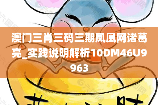 澳门三肖三码三期凤凰网诸葛亮_实践说明解析10DM46U9963