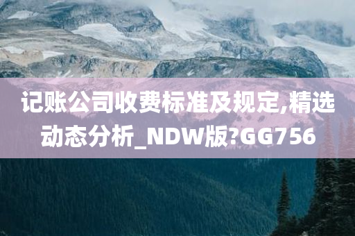 记账公司收费标准及规定,精选动态分析_NDW版?GG756