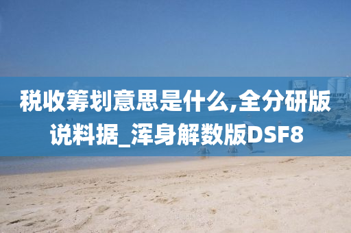 税收筹划意思是什么,全分研版说料据_浑身解数版DSF8