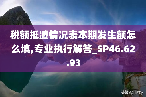 税额抵减情况表本期发生额怎么填,专业执行解答_SP46.62.93