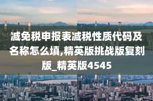 减免税申报表减税性质代码及名称怎么填,精英版挑战版复刻版_精英版4545