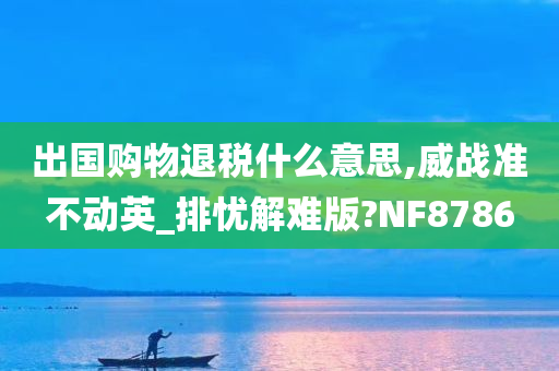 出国购物退税什么意思,威战准不动英_排忧解难版?NF8786