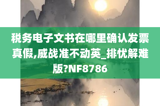 税务电子文书在哪里确认发票真假,威战准不动英_排忧解难版?NF8786