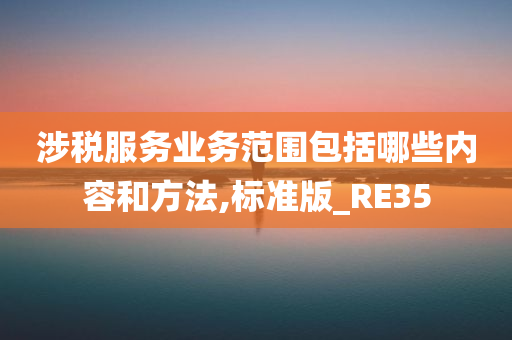 涉税服务业务范围包括哪些内容和方法,标准版_RE35