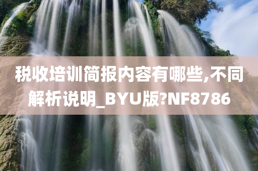 税收培训简报内容有哪些,不同解析说明_BYU版?NF8786